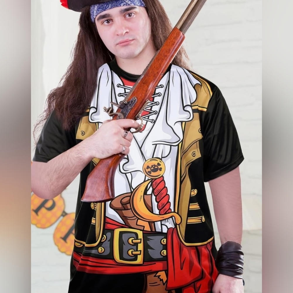 NWOT 3D Print Pirate T Shirt